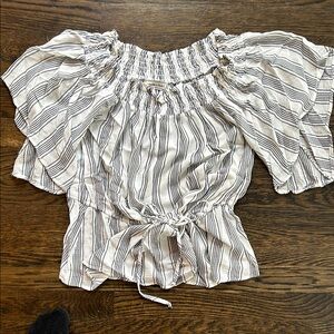 Striped Off-Shoulder Women's Top